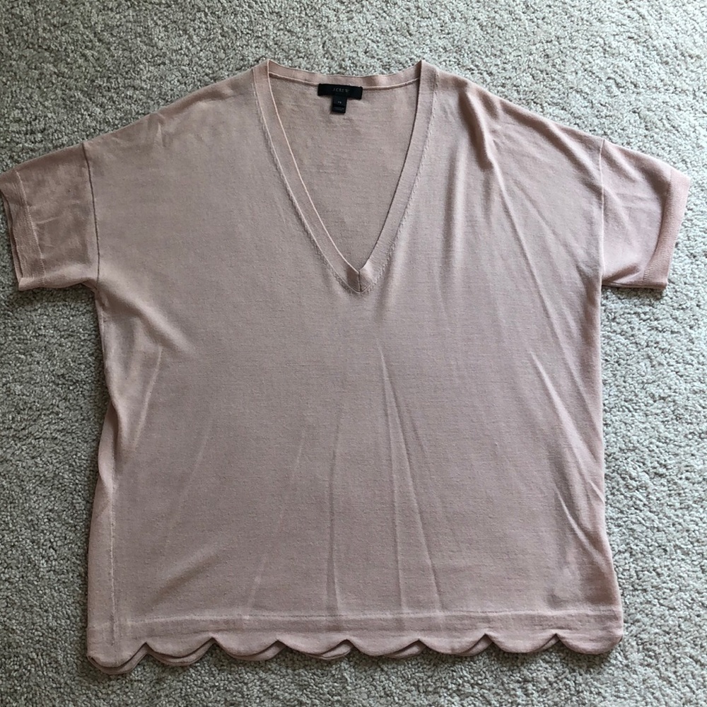 Jcrew scallop hem sweater